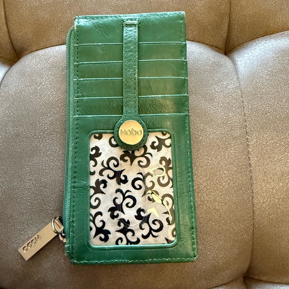 HOBO Teal Leather Card Holder